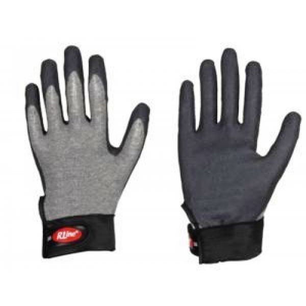LP-Workwear, R LINE, Baumwoll-Feinstrick-Arbeits-Handschuhe mit HPT-Beschichtung, grau/schwarz, VE = 12 Paar