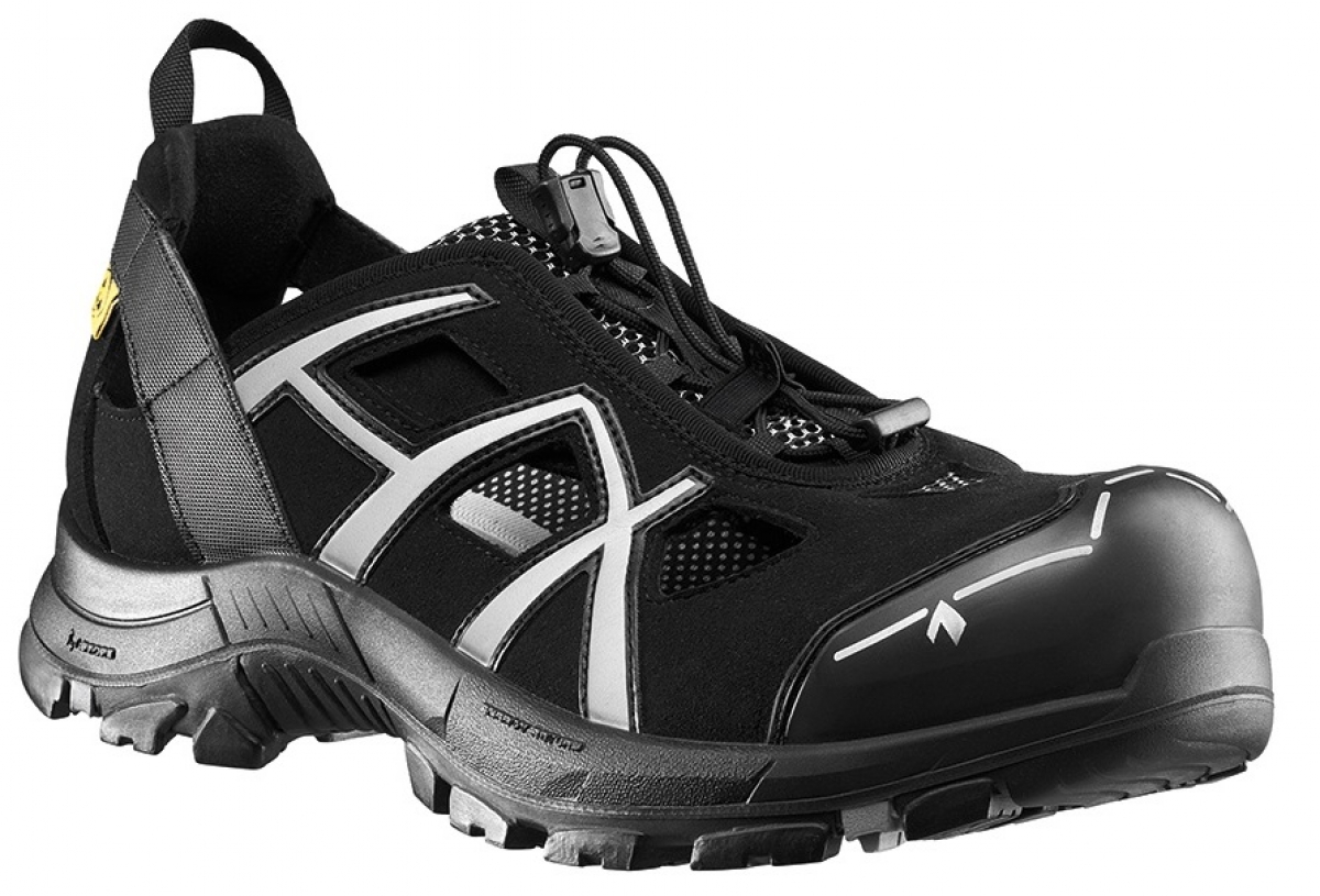 HAIX-Footwear, 610006-S1P Arbeits-Berufs-Sicherheits-Sandalen, BLACK EAGLE Safety 62, LOW BLACK/SILVER, schwarz/silber