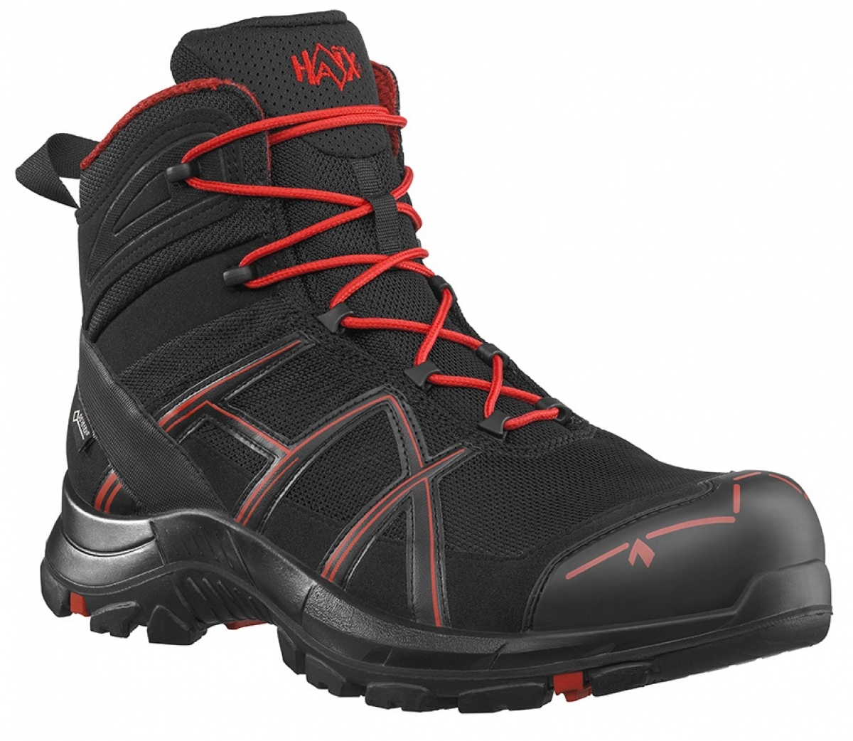 HAIX-Footwear, 610018-S3 Sicherheitsschuhe, hoch, BLACK EAGLE Safety 40.1, MID BLACK/RED, schwarz/rot