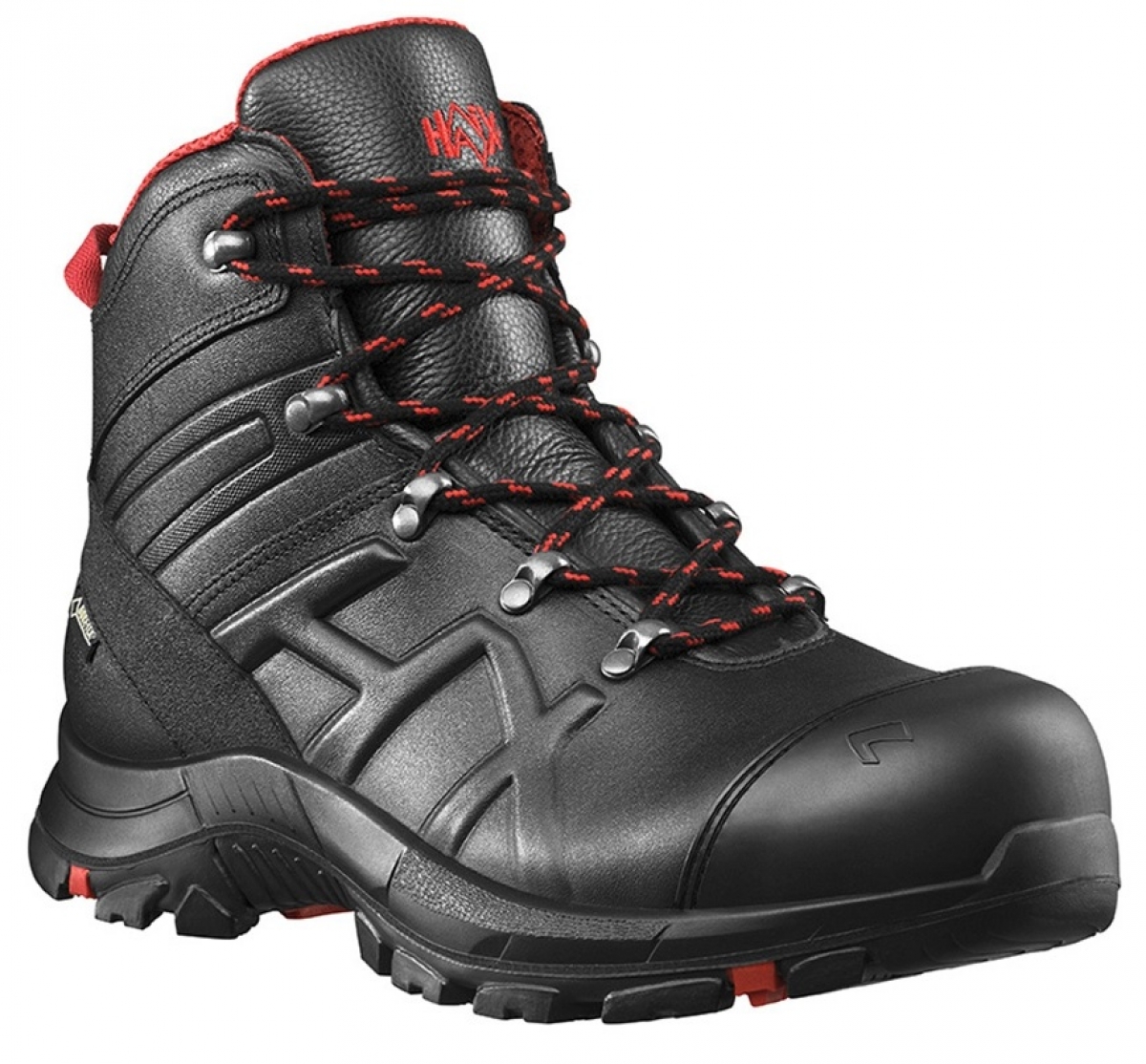 HAIX-Footwear, 610023-S3 Sicherheitsschuhe, hoch, BLACK EAGLE Safety 54, MID BLACK/RED, schwarz/rot