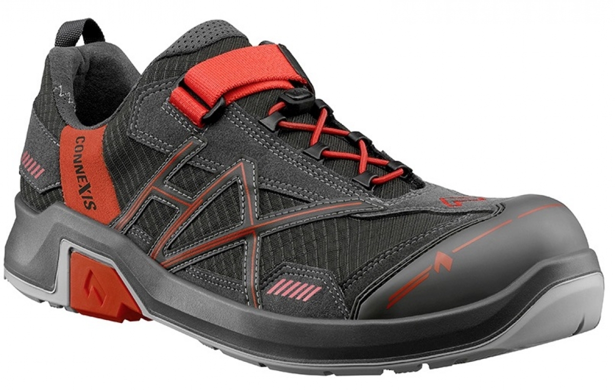 HAIX-Footwear, 630003-S1 Sicherheitshalbschuhe, CONNEXIS Safety T S1, LOW GREY/RED, grau/rot