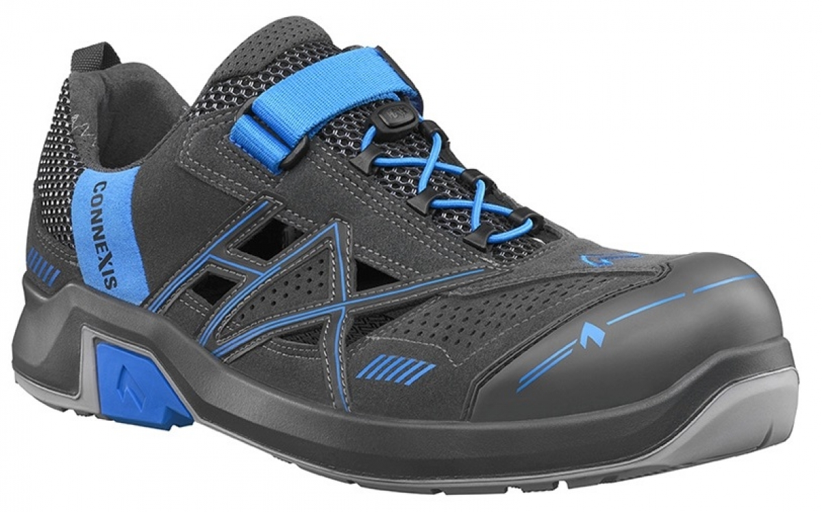 HAIX-Footwear, 630009-S1 Arbeits-Berufs-Sicherheits-Sandalen, CONNEXIS Safety Air S1, LOW GREY/BLUE, blau/grau