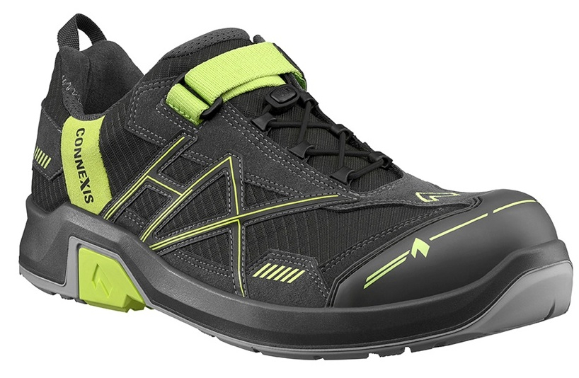 HAIX-Footwear, 630010-S1P Sicherheitshalbschuhe, CONNEXIS Safety T S1P, LOW GREY/CITRUS, grau/grün