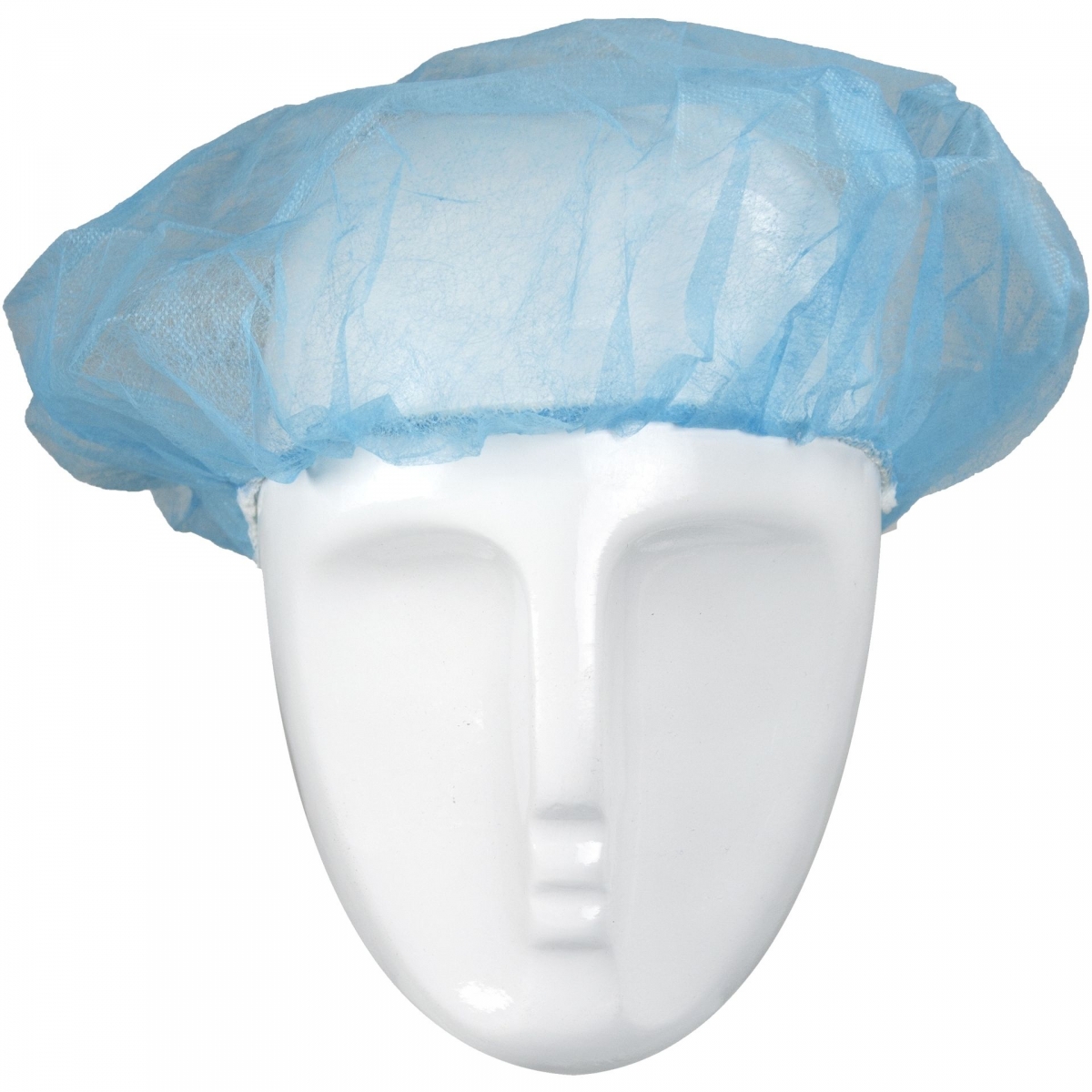 Einweg-Kopfhaube Barettform H52B, blau, VE = 10 Pkg.  100 Stk.