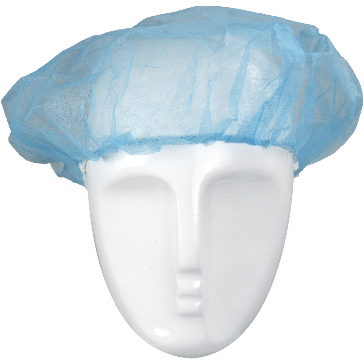 Einweg-Kopfhaube Barettform H52B, blau, VE = 10 Pkg. á 100 Stk.