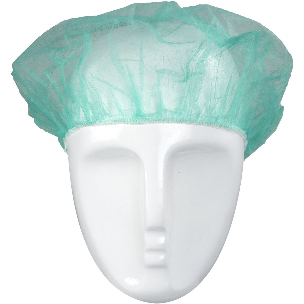 Einweg-Kopfhaube Barettform H52G, grün, VE = 10 Pkg. á 100 Stk.