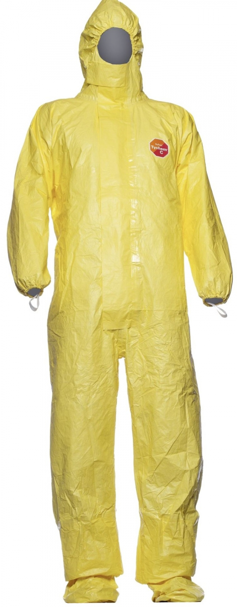TYCHEM 2000 C CHA5 Einwegoverall Schutzoverall Einmal-Schutzanzug, TOKCF mit Füßling, gelb, VE = 20 Stk.