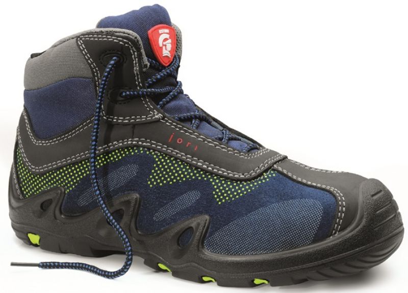 JORI-Footwear, S3-Arbeits-Berufs-Sicherheits-Schuhe, Schnrstiefel, HARVEY Mid, schwarz, blau, gelb
