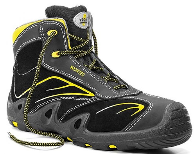 JORI-Footwear, S3-Arbeits-Berufs-Sicherheits-Schuhe, Schnrstiefel, HARRISON Mid, schwarz/gelb