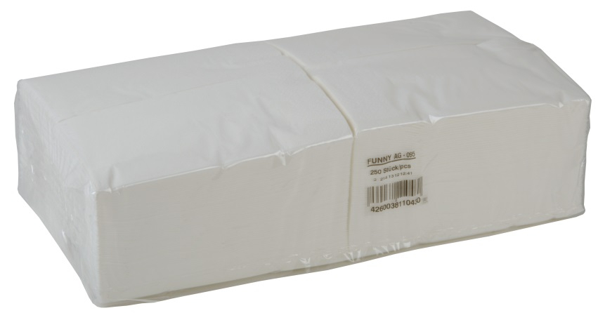 PL-Hygiene, Zelltuchserviette, 40x40cm, 2-lg, weiß, 1/8 Falz, Karton á 1000 Stück