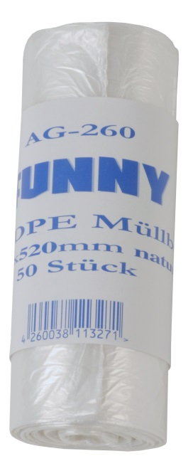 PL-Hygiene, Müllbeutel, AG 260, Ktn. á 2000 Stk., 450x520, HDPE, 18 ltr