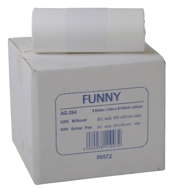 PL-Hygiene, Müllbeutel, HDPE, 38,5x24,5x85, 9 x 40 Stk. á Ktn.