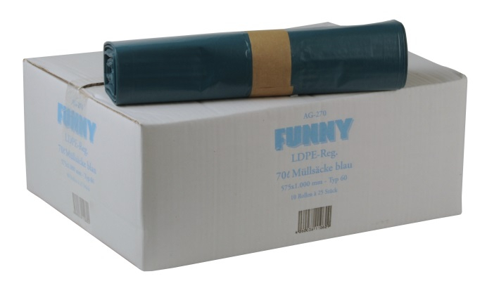 PL-Hygiene, Müllbeutel, AG-270, 575x1000 mm, Typ 60, 70 ltr., Ktn. á 250 Stk.