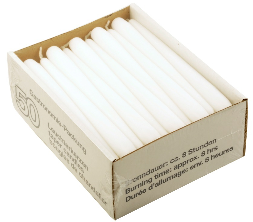 PL-Betriebsbedarf, Leuchterkerzen, 23 cm, 7,5 - 8 Stunden Brenndauer, 200 Stück, dunkelgrün