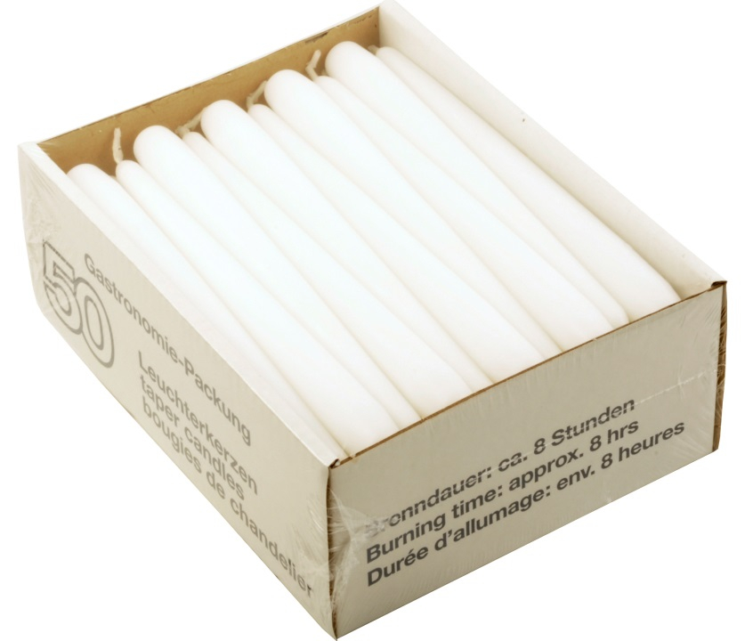 PL-Betriebsbedarf, Leuchterkerzen, 23 cm, 7,5 - 8 Stunden Brenndauer, 200 Stück, champagner