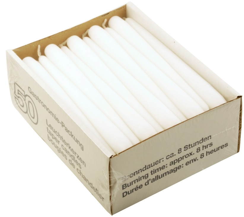 PL-Betriebsbedarf, Leuchterkerzen, 23 cm, 7,5 - 8 Stunden Brenndauer, 200 Stück, gelb