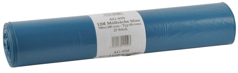 PL-Hygiene, Mllscke, LDPE, ca. 120 ltr., 700 x 1100 mm, Typ 60, 10 Rollen x 25 Stck, blau