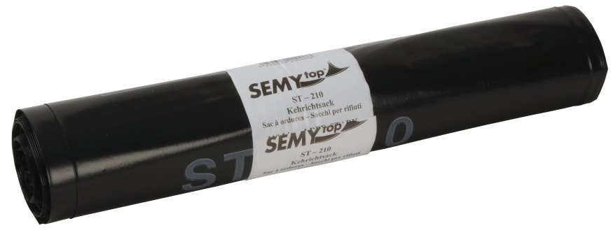 PL-Hygiene, Kehrichtsäcke, LDPE, ca. 110 ltr., mit PP-Band, 380+320 x 1100 mm, Typ 80 extra, 15 Rollen x 10 Stück, schwarz