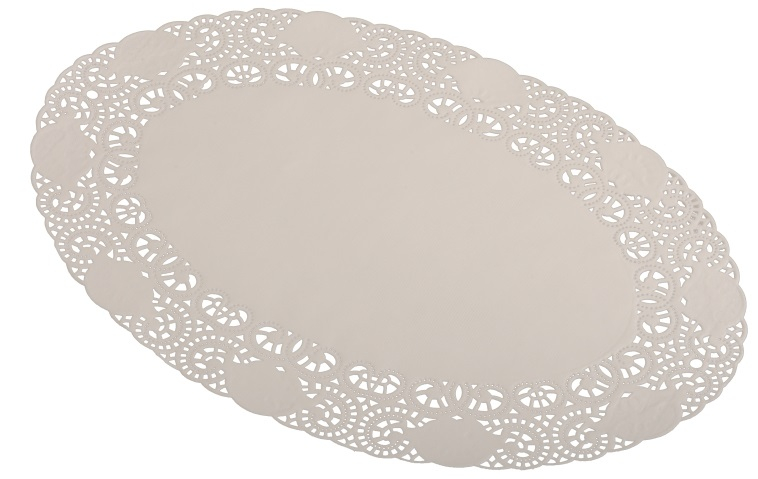 PL-Betriebsbedarf, Tortenspitzen, oval, 21 x 32 cm, 10 x 10 Stück, weiß