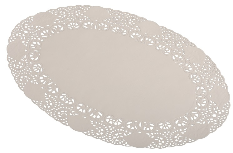 PL-Betriebsbedarf, Tortenspitzen, oval, 26 x 35 cm, 10 x 10 Stück, weiß