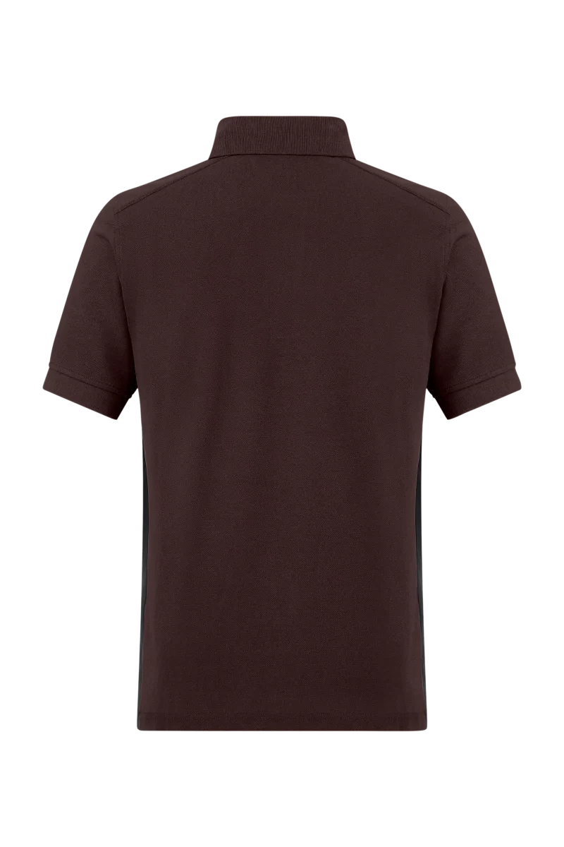 Pionier-Poloshirt mit Kontrast, Coffee Bean/Schwarz
