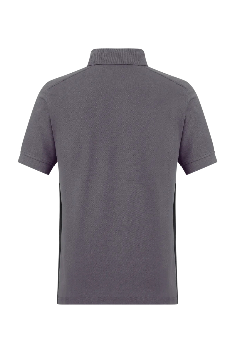 Pionier-Poloshirt mit Kontrast, Dunkelgrau/Schwarz