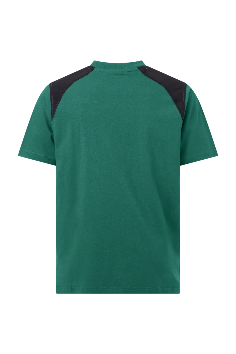 Pionier-T-Shirt mit Kontrast , Mittelgrün/Schwarz