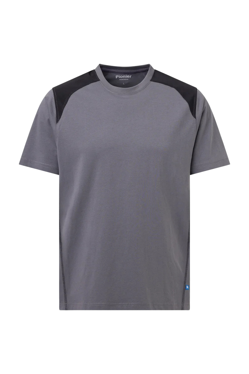 Pionier-T-Shirt mit Kontrast , Dunkelgrau/Schwarz