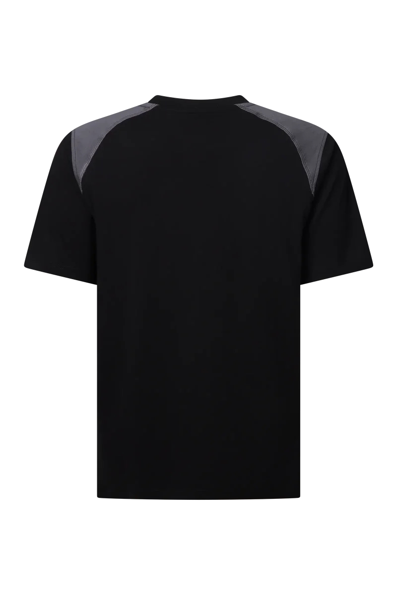 Pionier-T-Shirt mit Kontrast , Schwarz/Dunkelgrau