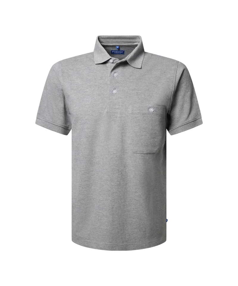Pionier-Poloshirt mit Brusttasche, Gray Fannel Melange