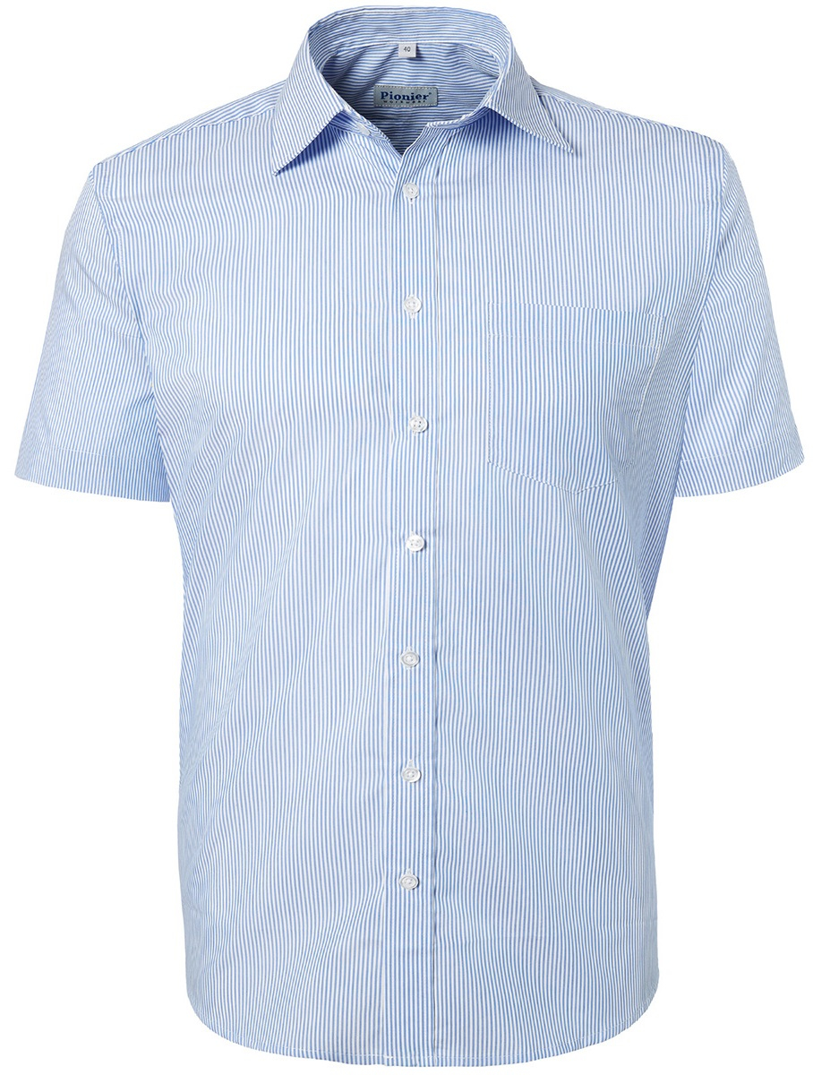 PIONIER-Workwear, Hemd, Business Fashion, 1/2 gestreift, marine/weiß