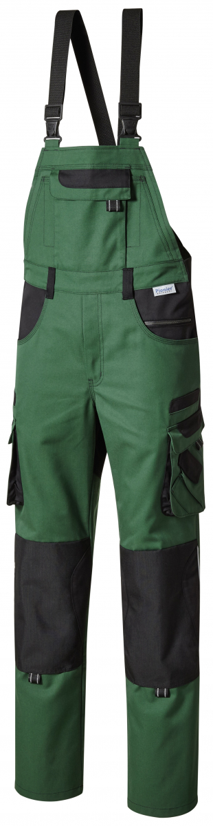 PIONIER-Workwear, Herren-Latzhose, TOOLS PLUS, ca. 285g/m², grün/schwarz