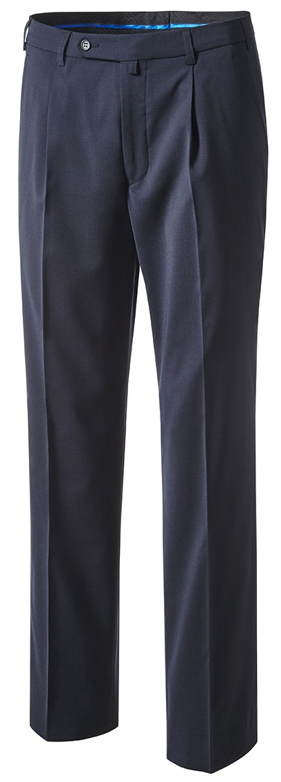 PIONIER-Workwear, Herren Bundfaltenhose, BUSINESS FASHION, marine