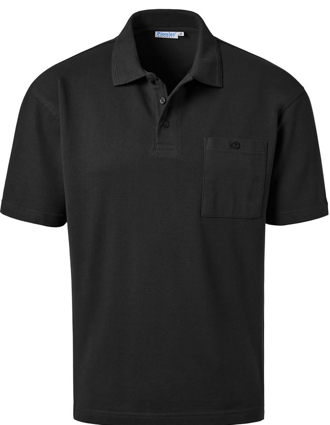 PIONIER-Worker-Shirts, Polo-Shirt, Pique, 1/2 Arm, ca. 185g/m², schwarz