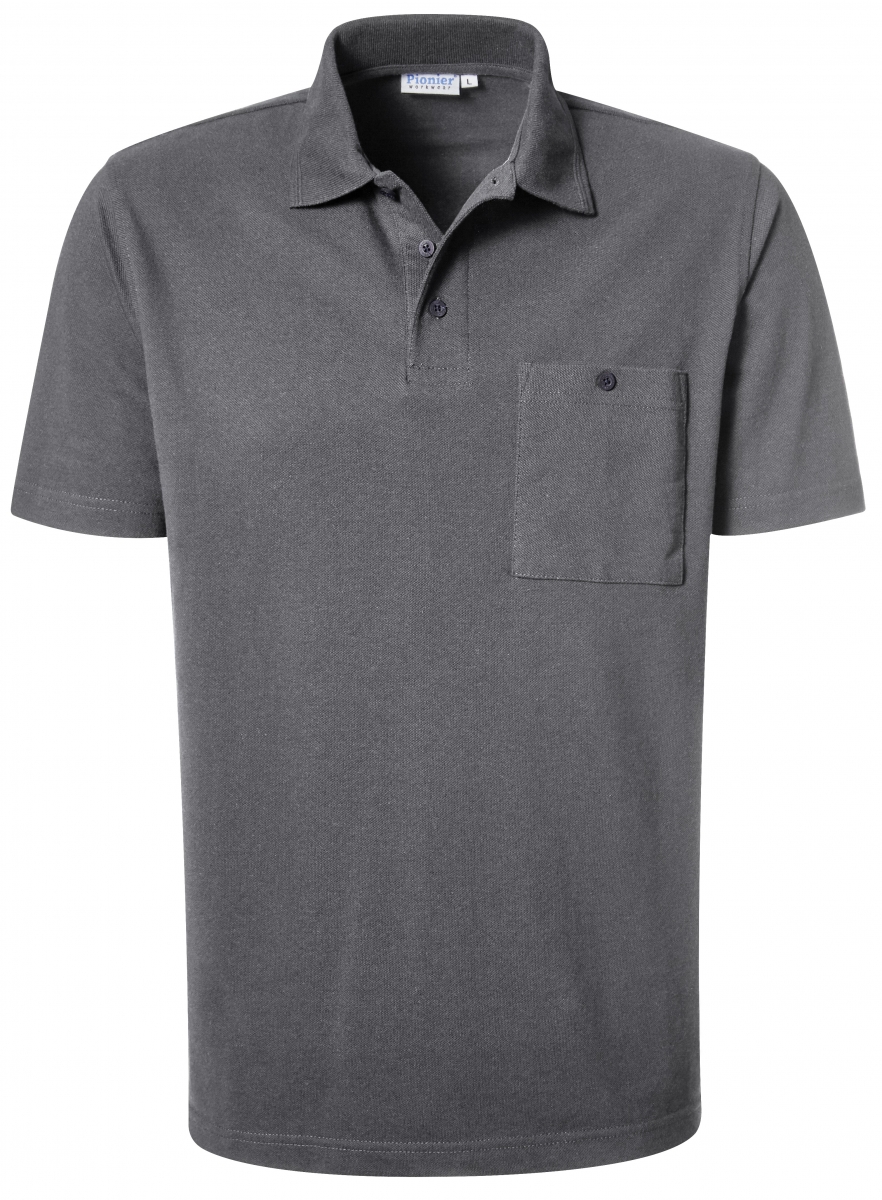 PIONIER-Worker-Shirts, Polo-Pique-Shirt, grau