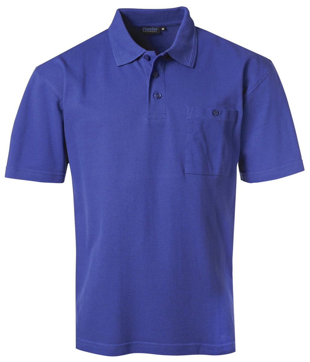 PIONIER-Worker-Shirts, Polo-Pique-Shirt, kornblau