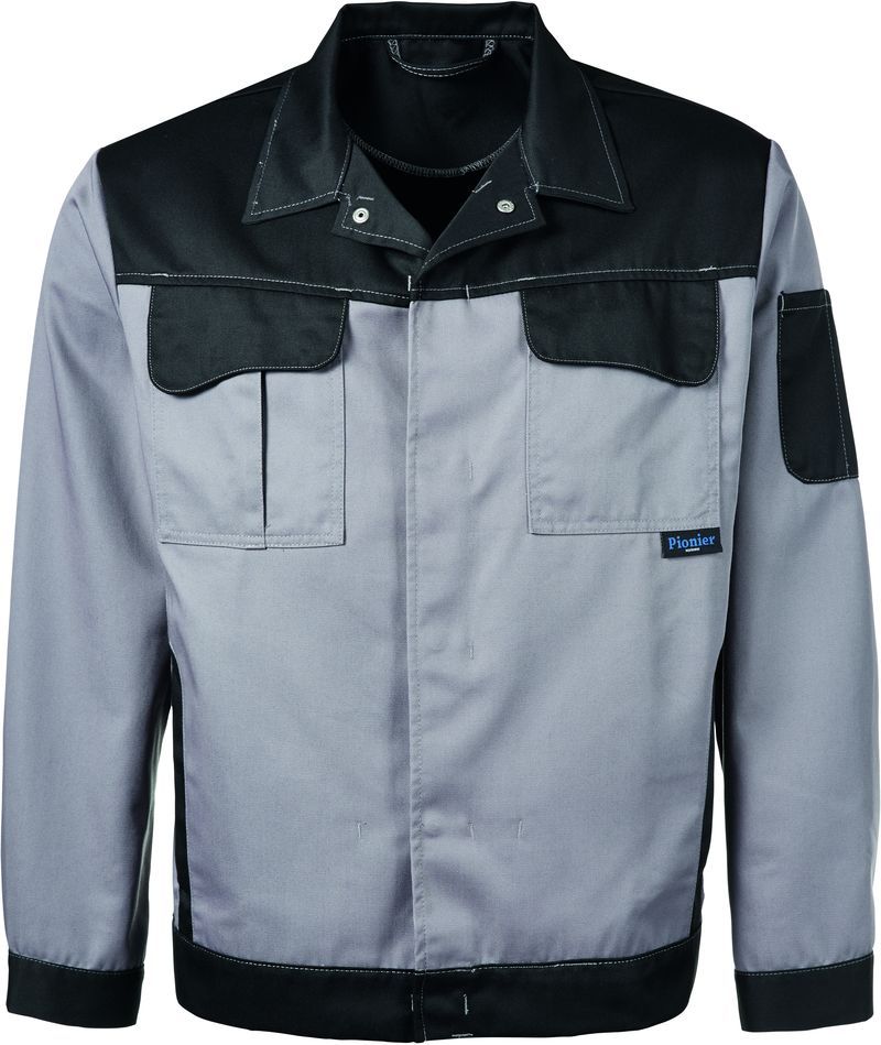 PIONER-Workwear, Arbeits-Berufs-Bund-Jacke, COLOR WAVE, ca. 300g/m, grau/schwarz