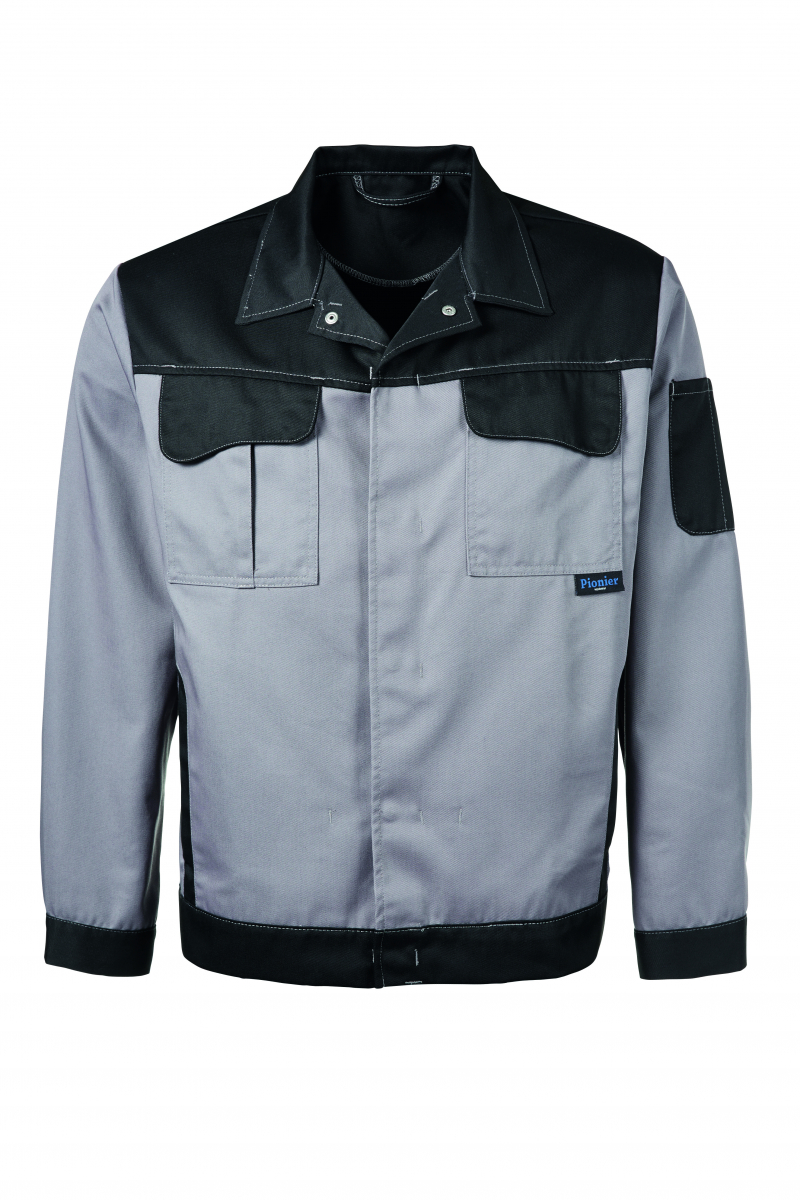 PIONER-Workwear, Arbeits-Berufs-Bund-Jacke, COLOR WAVE, ca. 300g/m², grau/schwarz
