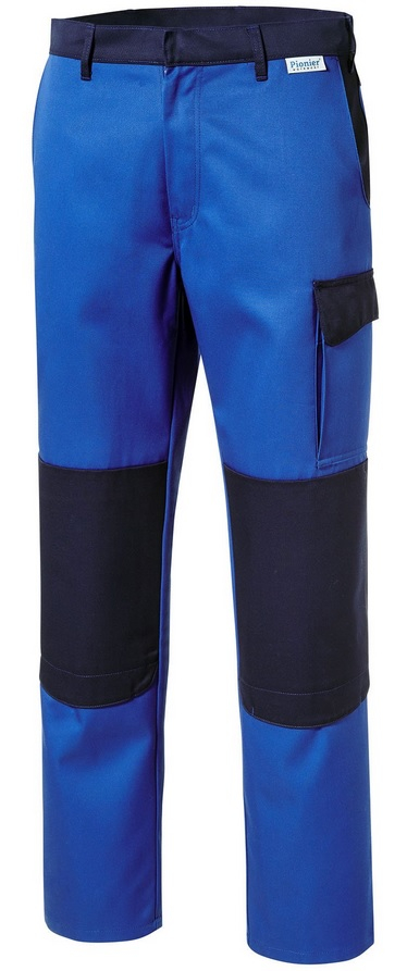 PIONIER-Workwear, Arbeits-Berufs-Bund-Hose, COLOR WAVE, ca. 300g/m², kornblau/marine