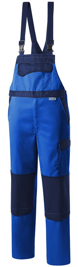 PIONIER-Workwear, Arbeits-Berufs-Latz-Hose, COLOR WAVE, ca. 300g/m, kornblau/marine