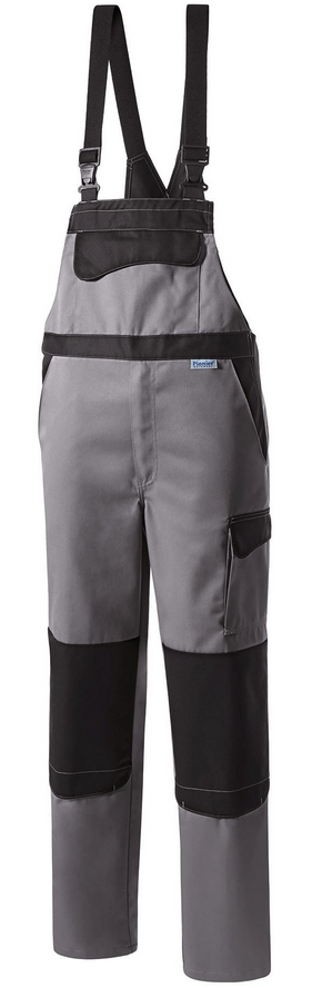 PIONIER-Workwear, Arbeits-Berufs-Latz-Hose, COLOR WAVE, ca. 300g/m², grau/schwarz