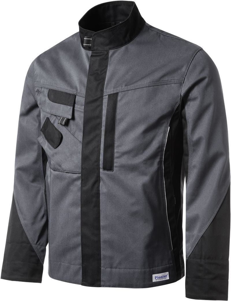 PIONER-Workwear, Arbeits-Berufs-Bund-Jacke, TOOLS, 285g/m, grau/schwarz