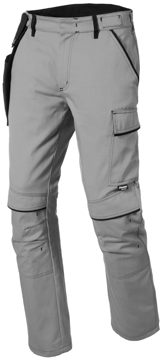 PIONIER-Workwear, Herren-Bundhose, New Cotton Pure, grau/schwarz