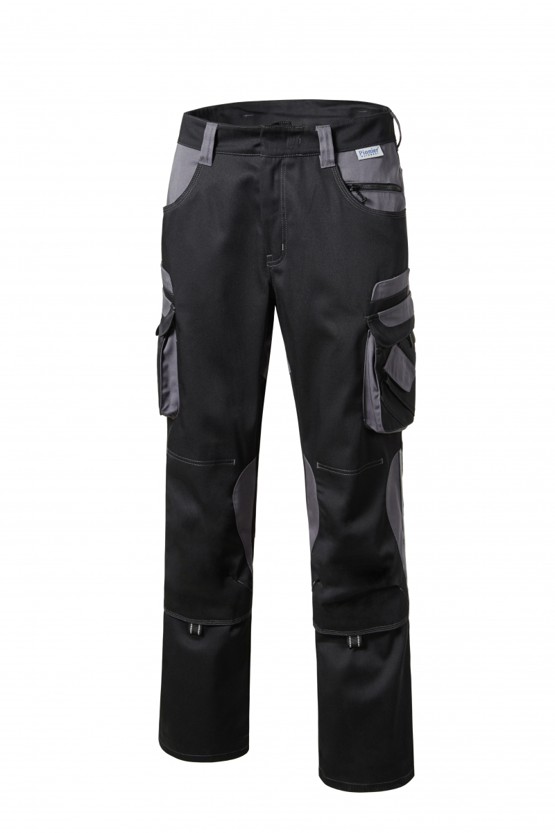 PIONIER-Workwear, Herren-Arbeits-Berufs-Bund-Hose, TOOLS, 285g/m², schwarz/grau