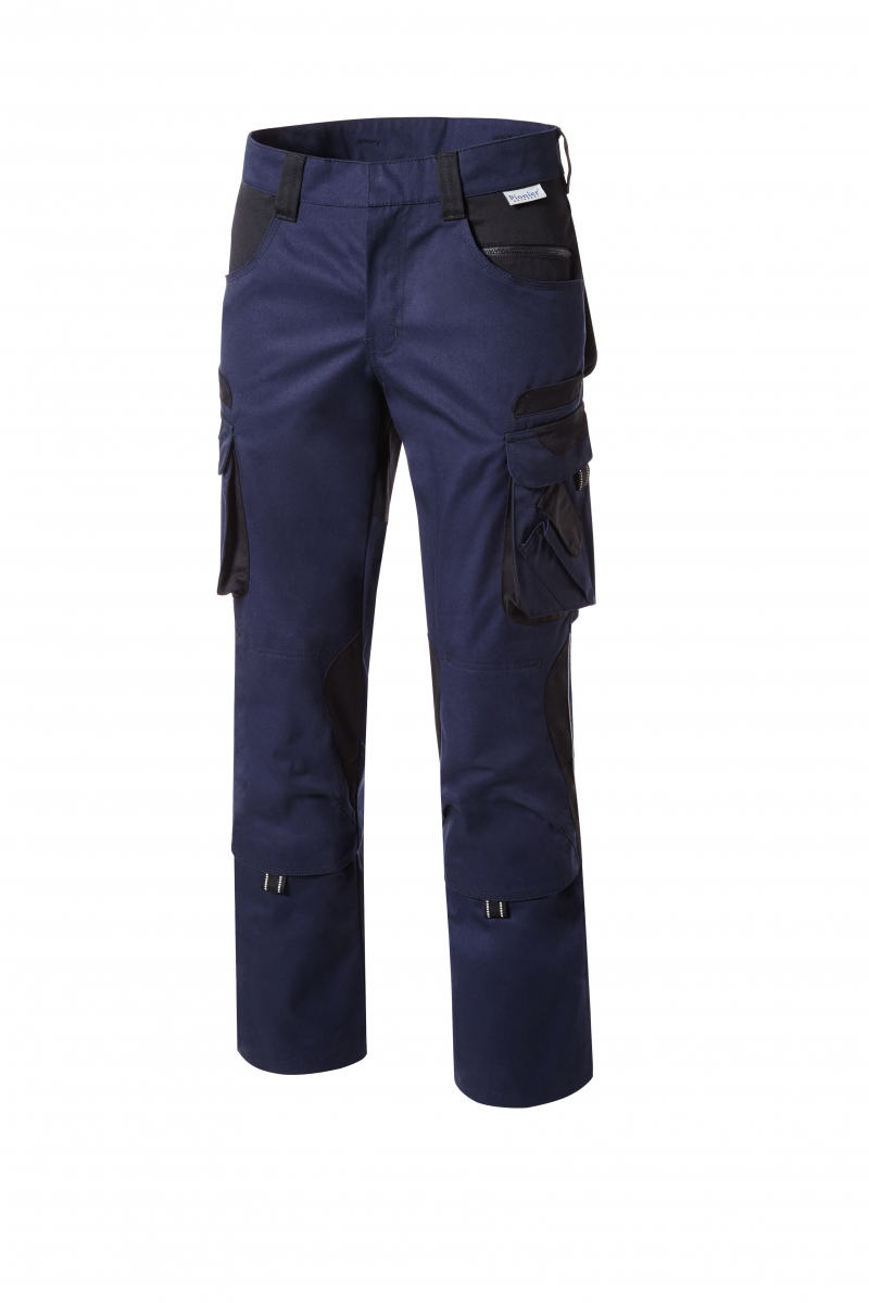 PIONIER-Workwear, Herren-Arbeits-Berufs-Bund-Hose, TOOLS, 285g/m², marine/schwarz