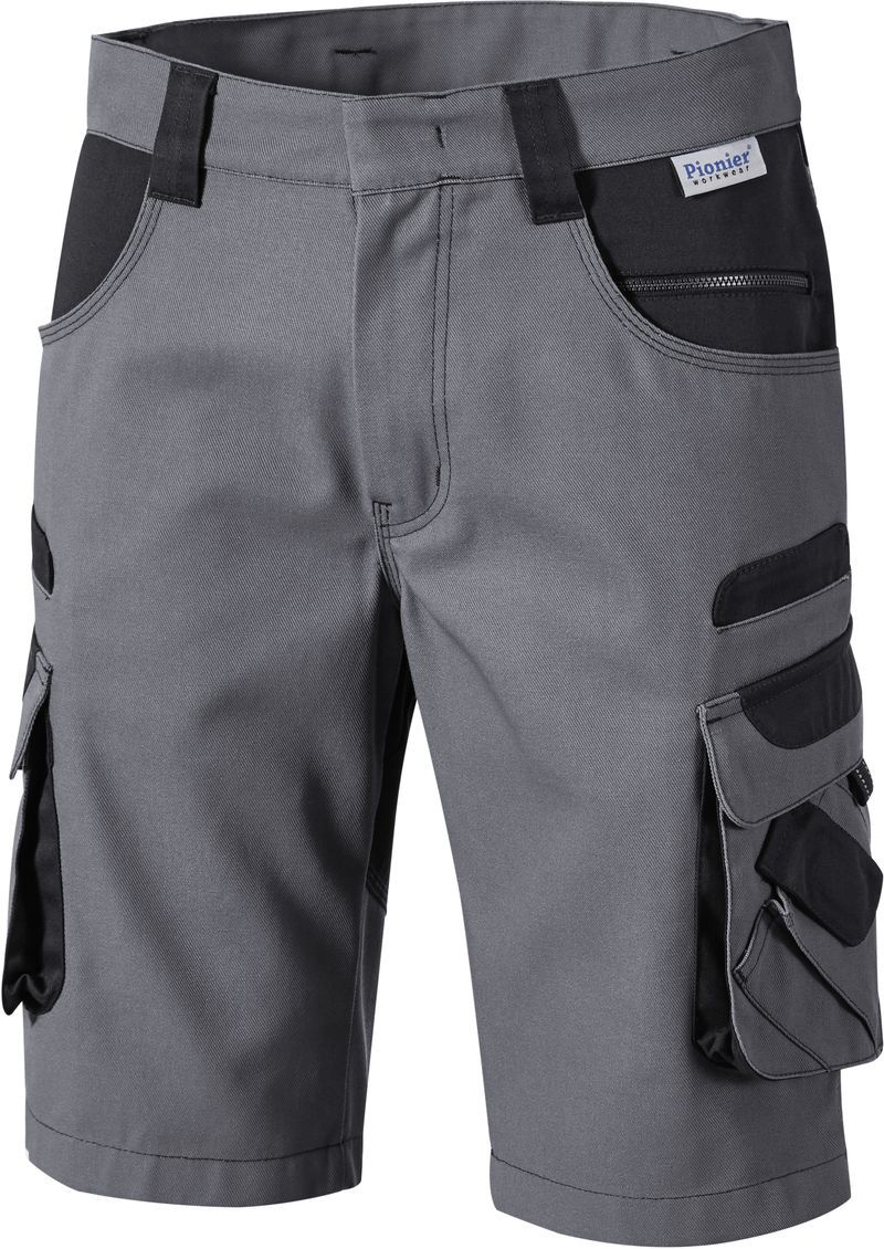PIONIER-Workwear, Bermuda, Arbeits-Berufs-Shorts, TOOLS, 285g/m, grau/schwarz