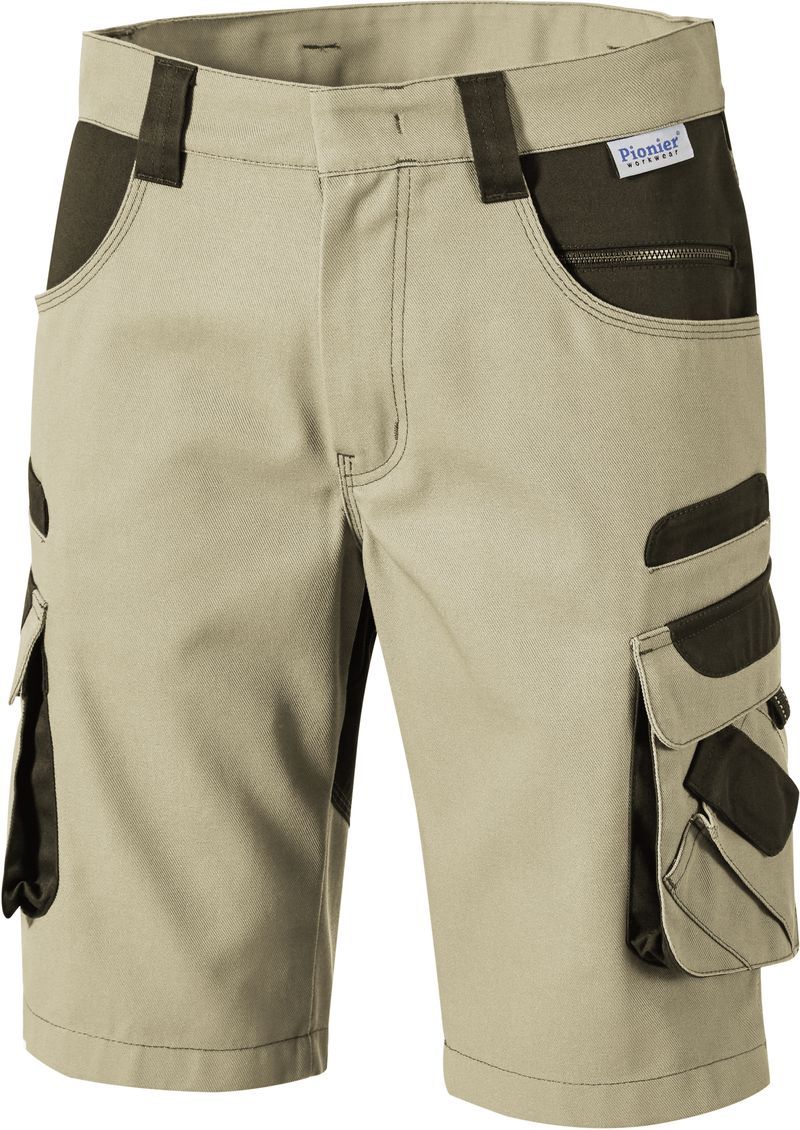 PIONIER-Workwear, Bermuda, Arbeits-Berufs-Shorts, TOOLS, 285g/m, beige/braun