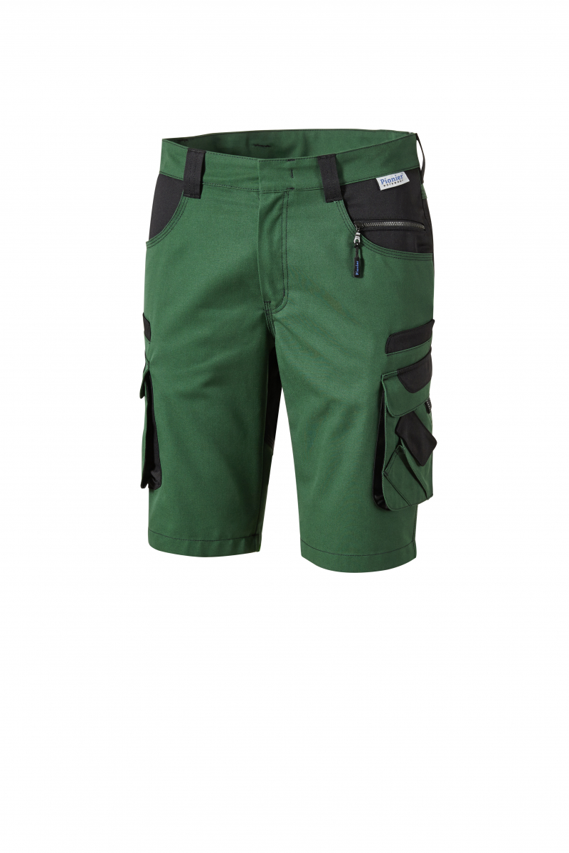 PIONIER-Workwear, Bermuda, Arbeits-Berufs-Shorts, TOOLS, 285g/m², grün/schwarz
