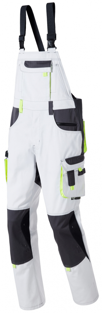 PIONIER-Workwear, Latzhose, TOOLS 2.0, 285g/m², weiss/grau
