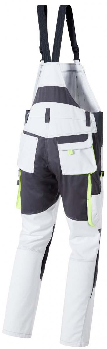 PIONIER-Workwear, Latzhose, TOOLS 2.0, 285g/m², weiss/grau